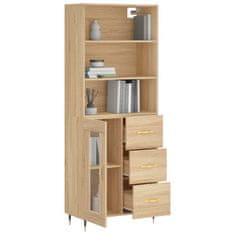 Greatstore Skříň highboard dub sonoma 69,5 x 34 x 180 cm kompozitní dřevo