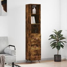 Greatstore Skříň highboard kouřový dub 34,5 x 34 x 180 cm kompozitní dřevo