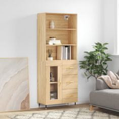 Greatstore Skříň highboard dub sonoma 69,5 x 34 x 180 cm kompozitní dřevo