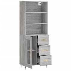 Greatstore Skříň highboard šedá sonoma 69,5 x 34 x 180 cm kompozitní dřevo