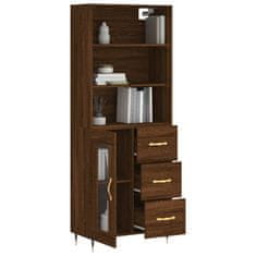 Greatstore Skříň highboard hnědý dub 69,5 x 34 x 180 cm kompozitní dřevo