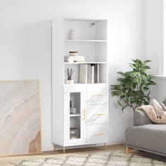 Greatstore Skříň highboard bílá 69,5 x 34 x 180 cm kompozitní dřevo