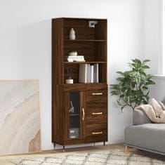 Greatstore Skříň highboard hnědý dub 69,5 x 34 x 180 cm kompozitní dřevo