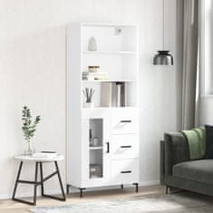 Greatstore Skříň highboard bílá 69,5 x 34 x 180 cm kompozitní dřevo