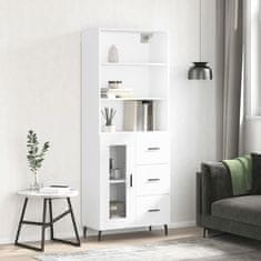 Greatstore Skříň highboard bílá 69,5 x 34 x 180 cm kompozitní dřevo