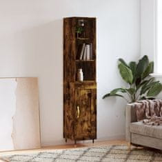 Greatstore Skříň highboard kouřový dub 34,5 x 34 x 180 cm kompozitní dřevo