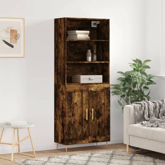 Vidaxl Skříň highboard kouřový dub 69,5 x 34 x 180 cm kompozitní dřevo