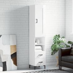 Vidaxl Skříň highboard bílá s vysokým leskem 34,5x34x180 cm kompozit