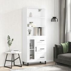 Greatstore Skříň highboard bílá 69,5 x 34 x 180 cm kompozitní dřevo