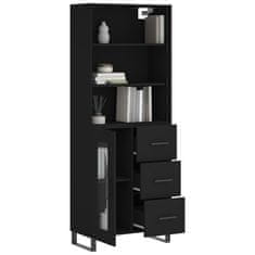 Greatstore Skříň highboard černá 69,5 x 34 x 180 cm kompozitní dřevo