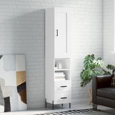 Greatstore Skříň highboard bílá 34,5 x 34 x 180 cm kompozitní dřevo