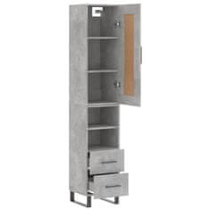 Greatstore Skříň highboard betonově šedá 34,5x34x180 cm kompozitní dřevo