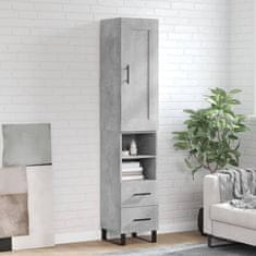 Greatstore Skříň highboard betonově šedá 34,5x34x180 cm kompozitní dřevo