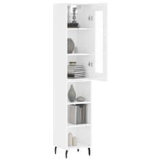 Vidaxl Skříň highboard bílá s vysokým leskem 34,5x34x180 cm kompozit