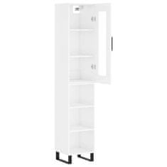 Greatstore Skříň highboard bílá s vysokým leskem 34,5x34x180 cm kompozit