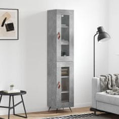 Greatstore Skříň highboard betonově šedá 34,5x34x180 cm kompozitní dřevo