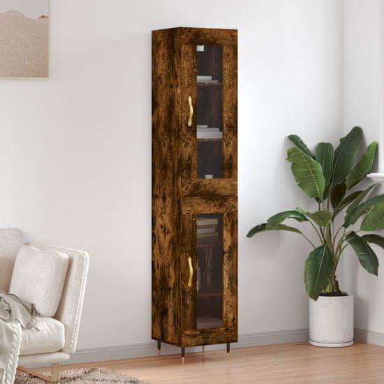 Vidaxl Skříň highboard kouřový dub 34,5 x 34 x 180 cm kompozitní dřevo