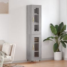 Greatstore Skříň highboard šedá sonoma 34,5 x 34 x 180 cm kompozitní dřevo