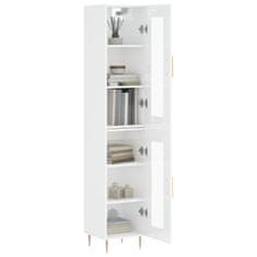 Vidaxl Skříň highboard bílá s vysokým leskem 34,5x34x180 cm kompozit