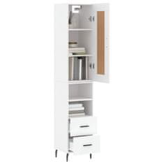 Greatstore Skříň highboard bílá 34,5 x 34 x 180 cm kompozitní dřevo