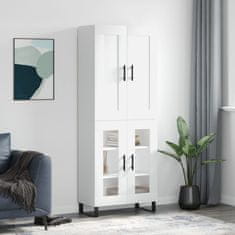 Greatstore Skříň highboard bílá 69,5 x 34 x 180 cm kompozitní dřevo