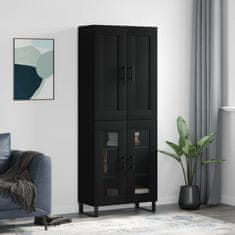 Greatstore Skříň highboard černá 69,5 x 34 x 180 cm kompozitní dřevo