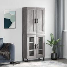 Greatstore Skříň highboard šedá sonoma 69,5 x 34 x 180 cm kompozitní dřevo