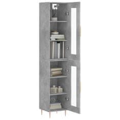 Greatstore Skříň highboard betonově šedá 34,5x34x180 cm kompozitní dřevo