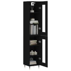 Greatstore Skříň highboard černá 34,5 x 34 x 180 cm kompozitní dřevo