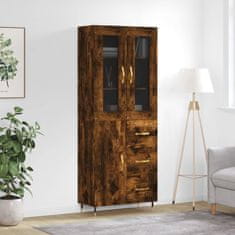 Greatstore Skříň highboard kouřový dub 69,5 x 34 x 180 cm kompozitní dřevo