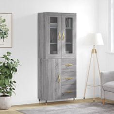 Greatstore Skříň highboard šedá sonoma 69,5 x 34 x 180 cm kompozitní dřevo