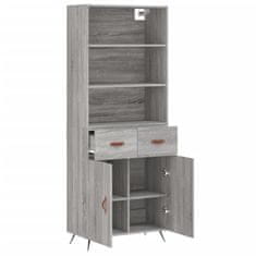 Greatstore Skříň highboard šedá sonoma 69,5 x 34 x 180 cm kompozitní dřevo