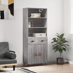 Greatstore Skříň highboard šedá sonoma 69,5 x 34 x 180 cm kompozitní dřevo