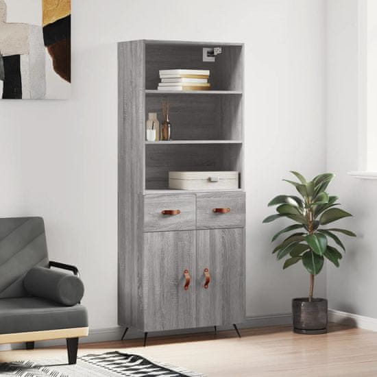 Vidaxl Skříň highboard šedá sonoma 69,5 x 34 x 180 cm kompozitní dřevo