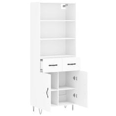 Greatstore Skříň highboard bílá 69,5 x 34 x 180 cm kompozitní dřevo