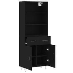 Greatstore Skříň highboard černá 69,5 x 34 x 180 cm kompozitní dřevo