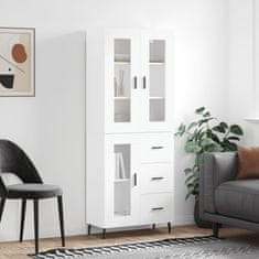 Greatstore Skříň highboard bílá 69,5 x 34 x 180 cm kompozitní dřevo