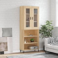 Greatstore Skříň highboard dub sonoma 69,5 x 34 x 180 cm kompozitní dřevo