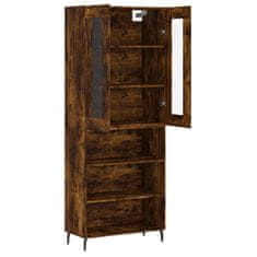 Greatstore Skříň highboard kouřový dub 69,5 x 34 x 180 cm kompozitní dřevo