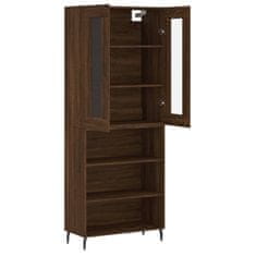 Greatstore Skříň highboard hnědý dub 69,5 x 34 x 180 cm kompozitní dřevo