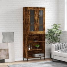 Greatstore Skříň highboard kouřový dub 69,5 x 34 x 180 cm kompozitní dřevo