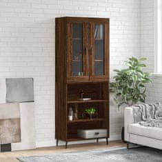 Greatstore Skříň highboard hnědý dub 69,5 x 34 x 180 cm kompozitní dřevo