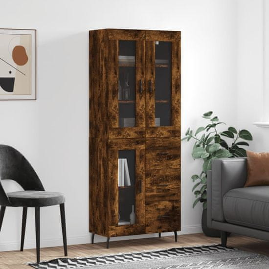 Vidaxl Skříň highboard kouřový dub 69,5 x 34 x 180 cm kompozitní dřevo