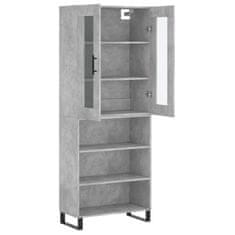 Greatstore Skříň highboard betonově šedá 69,5x34x180 cm kompozitní dřevo