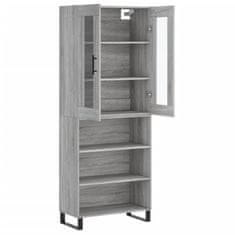 Greatstore Skříň highboard šedá sonoma 69,5 x 34 x 180 cm kompozitní dřevo