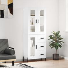 Greatstore Skříň highboard bílá 69,5 x 34 x 180 cm kompozitní dřevo