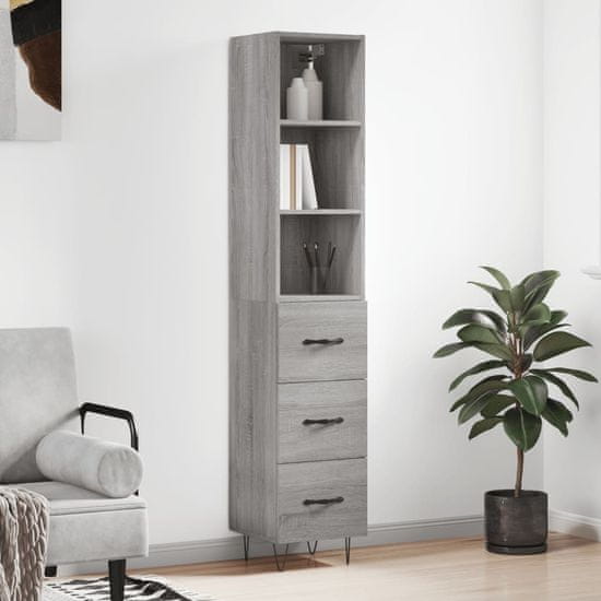 Vidaxl Skříň highboard šedá sonoma 34,5 x 34 x 180 cm kompozitní dřevo