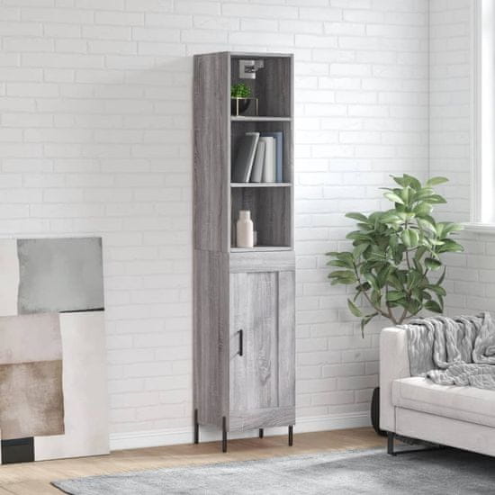 Vidaxl Skříň highboard šedá sonoma 34,5 x 34 x 180 cm kompozitní dřevo