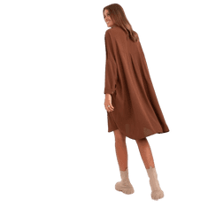ITALY MODA Dámské šaty nadměrné velikosti CARI světle hnědé DHJ-SK-15506A.94P_401558 Univerzální