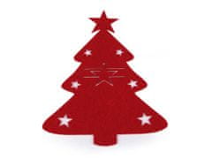Kraftika 4ks červená stromeček vánoční prostírání na příbor anděl
